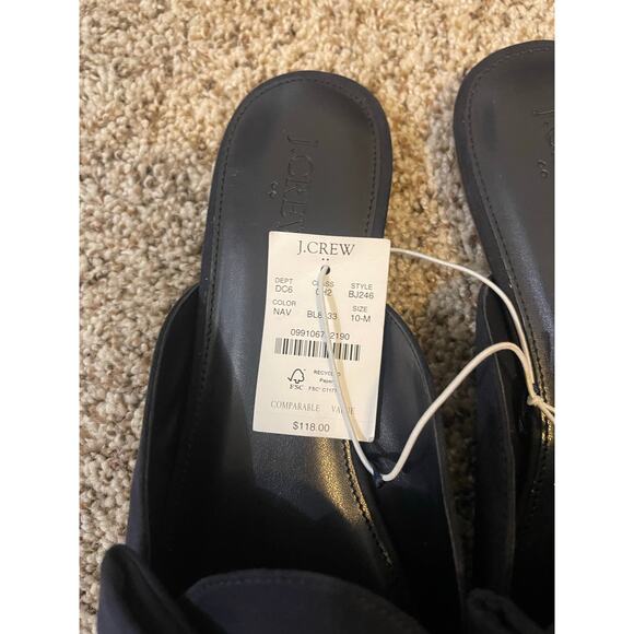 Retail $110 BRAND NEW J Crew navy mules size 10 - Picture 3 of 3